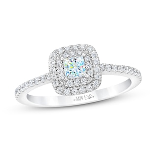 THE LEO First Light Diamond Princess-Cut Engagement Ring 1/2 ct tw 14K White Gold