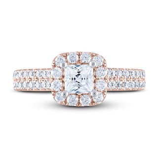 THE LEO Diamond Engagement Ring 1 ct tw Princess/Round 14K Rose Gold | Kay
