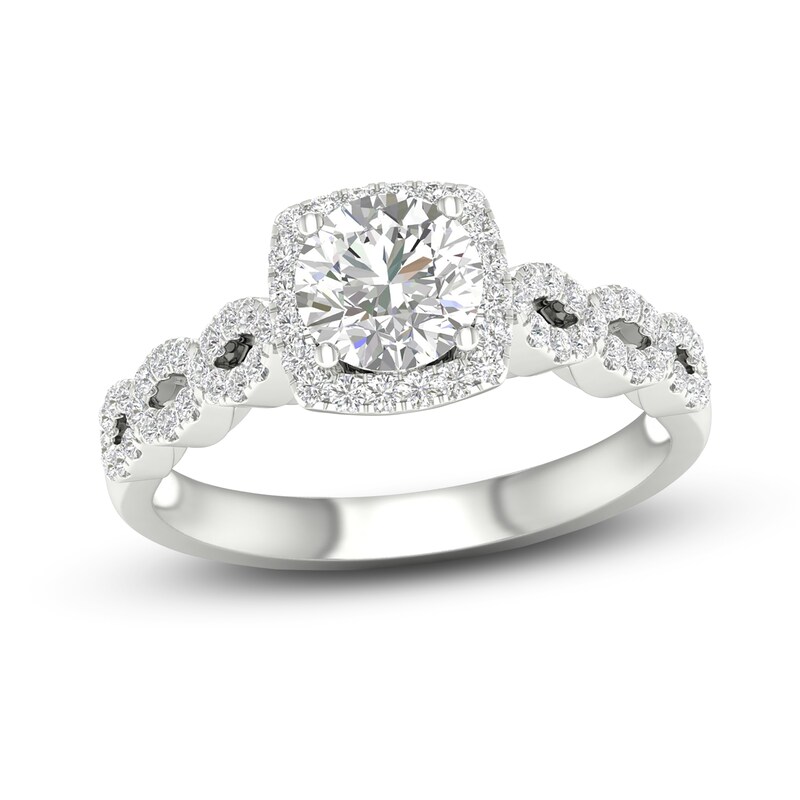 Diamond Engagement Ring 7/8 ct tw Round-cut 14K White Gold