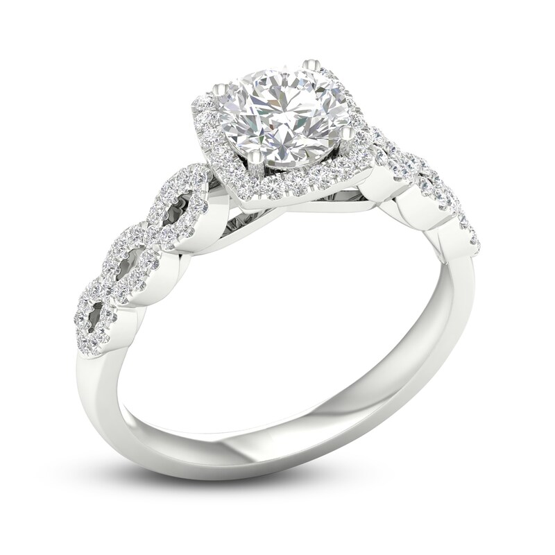 Diamond Engagement Ring 7/8 ct tw Round-cut 14K White Gold