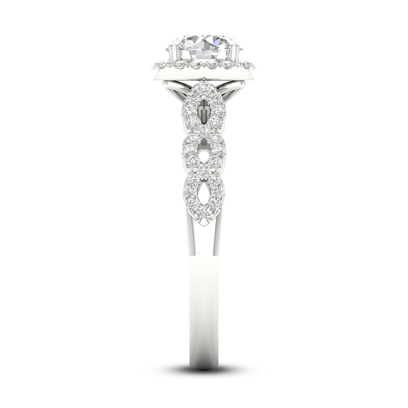 Diamond Engagement Ring 7/8 ct tw Round-cut 14K White Gold