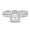 Diamond Engagement Ring 1-1/8 ct tw Princess & Round 14K White Gold