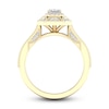 Thumbnail Image 3 of Diamond Engagement Ring 7/8 ct tw Emerald & Round 14K Yellow Gold