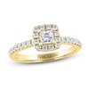 Thumbnail Image 0 of THE LEO Diamond Engagement Ring 5/8 ct tw Princess/Round 14K Yellow Gold