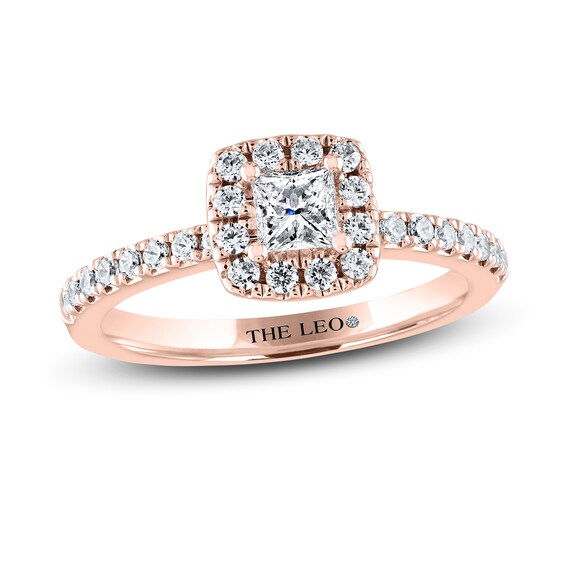 THE LEO Diamond Engagement Ring 5/8 ct tw Princess & Round-cut 14K Rose Gold
