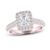 Thumbnail Image 0 of THE LEO Diamond Engagement Ring 1 ct tw Emerald & Round-cut 14K Rose Gold
