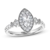 Adrianna Papell Diamond Engagement Ring 7/8 ct tw Marquise & Round 14K White Gold