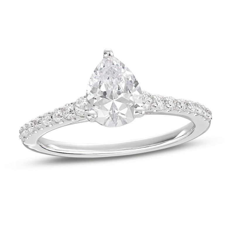 Lab-Created Diamonds by KAY Pear-Shaped Engagement Ring 1-1/5 ct tw 14K White Gold