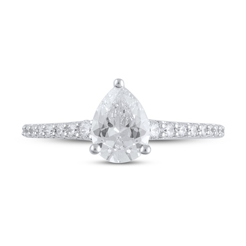 0.75 - 1.50 CTW 14K Prong Setting Pear Shaped Lab Grown Diamond Engagement Ring - Kylie 14K White Gold / 1.50 CTW