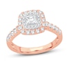 Diamond Engagement Ring 1 ct tw Princess & Round 14K Rose Gold