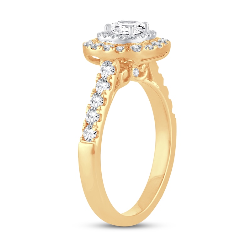 Main Image 2 of Now + Forever Diamond Engagement Ring 1 ct tw Princess & Round 14K Yellow Gold