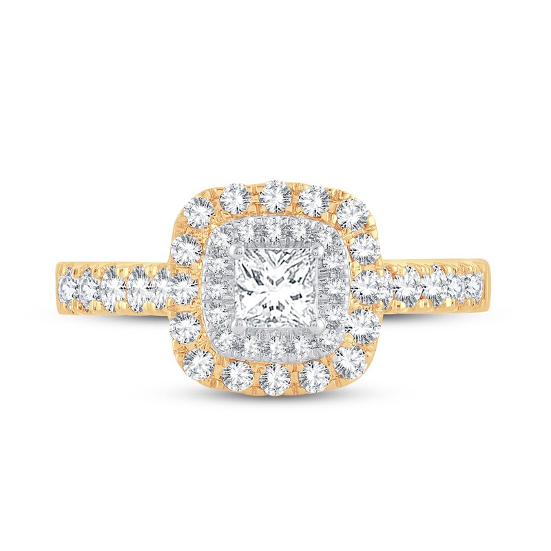 Main Image 3 of Now + Forever Diamond Engagement Ring 1 ct tw Princess & Round 14K Yellow Gold