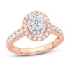 Thumbnail Image 0 of Diamond Engagement Ring 1 ct tw Oval & Round 14K Rose Gold