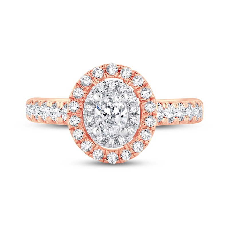 Main Image 3 of Now + Forever Diamond Engagement Ring 1 ct tw Oval & Round 14K Rose Gold