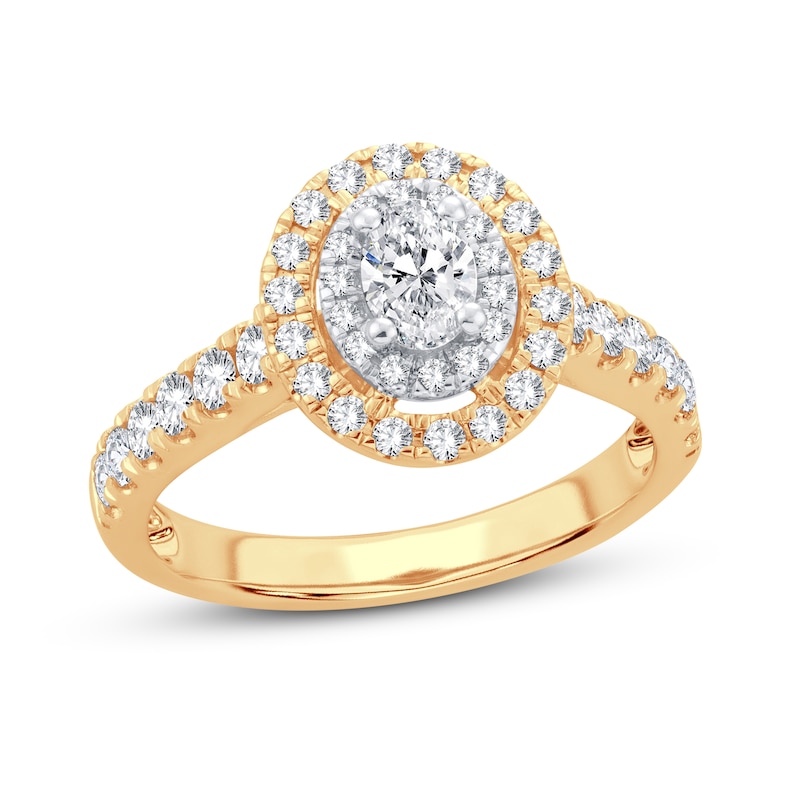 Main Image 1 of Now + Forever Diamond Engagement Ring 1 ct tw Oval & Round 14K Yellow Gold