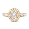 Diamond Engagement Ring 1 ct tw Oval & Round 14K Yellow Gold