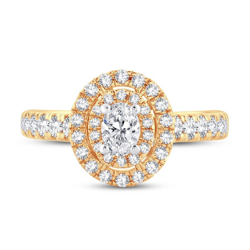 Main Image 3 of Now + Forever Diamond Engagement Ring 1 ct tw Oval & Round 14K Yellow Gold