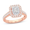 Thumbnail Image 0 of Diamond Engagement Ring 1 ct tw Emerald & Round 14K Rose Gold