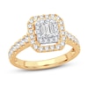 Thumbnail Image 1 of Now + Forever Diamond Engagement Ring 1 ct tw Emerald & Round 14K Yellow Gold