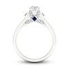 Diamond & Blue Sapphire Engagement Ring 3/4 ct tw 14K White Gold