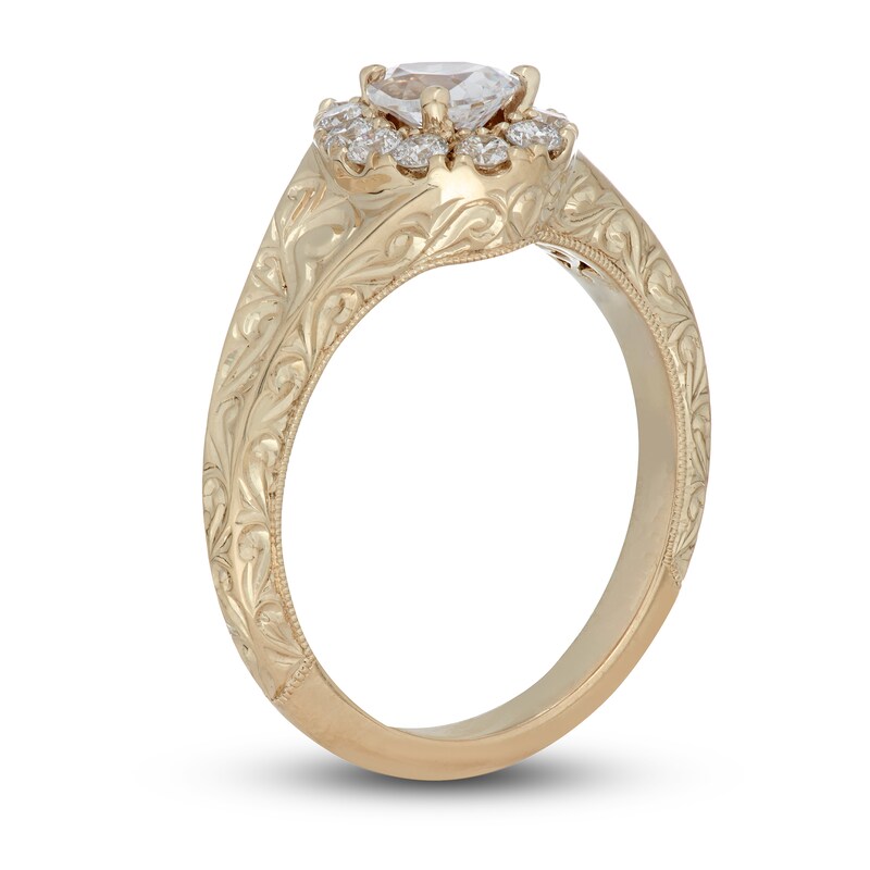 Neil Lane Diamond Engagement Ring 3/4 ct tw Pear/Round 14K Yellow Gold