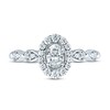 Diamond Engagement Ring 5/8 ct tw Oval & Round 14K White Gold