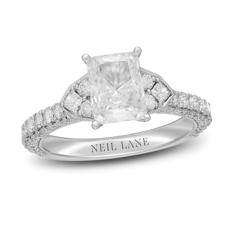 Main Image 1 of Neil Lane Premiere Diamond Engagement Ring 2-3/8 ct tw Radiant/Round/Princess 14K White Gold