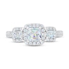 Thumbnail Image 3 of THE LEO First Light 3-Stone Diamond Engagement Ring 1-1/6 ct tw Princess/Round 14K White Gold