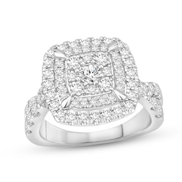 Now + Forever Diamond Engagement Ring 1-1/2 ct tw Round-cut 14K White Gold