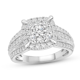 Now + Forever Diamond Engagement Ring 1-1/2 ct tw Round-cut 14K White Gold