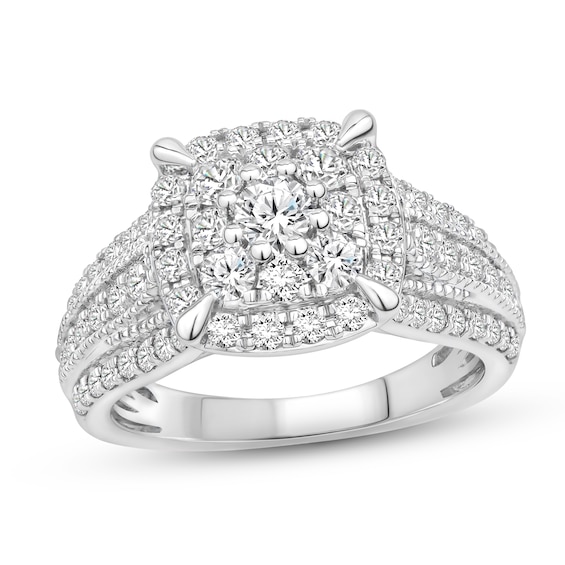 Now + Forever Diamond Engagement Ring 1-1/2 ct tw Round-cut 14K White Gold