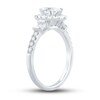 Diamond Engagement Ring 1-1/8 ct tw Oval & Round, Baguette 14K White Gold