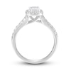 Thumbnail Image 4 of Now + Forever Diamond Engagement Ring 1-1/4 ct tw Emerald, Baguette & Round 14K White Gold