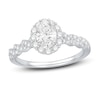 Diamond Engagement Ring 7/8 ct tw Oval & Round 14K White Gold