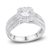 Thumbnail Image 1 of Now + Forever Diamond Engagement Ring 1-1/3 ct tw Round & Baguette 14K White Gold