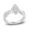 Thumbnail Image 1 of Now + Forever Diamond Engagement Ring 1/3 ct tw Round & Baguette 10K White Gold