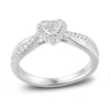 Thumbnail Image 0 of Diamond Engagement Ring 1/3 ct tw Round & Baguette 10K White Gold