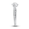 Thumbnail Image 1 of Diamond Engagement Ring 1/3 ct tw Round & Baguette 10K White Gold