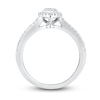 Thumbnail Image 3 of Diamond Engagement Ring 1/3 ct tw Round & Baguette 10K White Gold