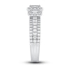 Thumbnail Image 2 of Now + Forever Three-Stone Diamond Engagement Ring 1 ct tw Emerald & Round 14K White Gold