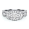 Thumbnail Image 3 of Now + Forever Three-Stone Diamond Engagement Ring 1 ct tw Emerald & Round 14K White Gold