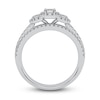 Thumbnail Image 4 of Now + Forever Three-Stone Diamond Engagement Ring 1 ct tw Emerald & Round 14K White Gold