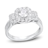 Thumbnail Image 0 of Diamond Engagement Ring 1-1/4 ct tw Round & Baguette 14K White Gold