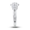 Thumbnail Image 2 of Now + Forever Diamond Engagement Ring 1-1/4 ct tw Round & Baguette 14K White Gold