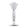 Thumbnail Image 1 of Diamond Engagement Ring 1-1/4 ct tw Round & Baguette 14K White Gold