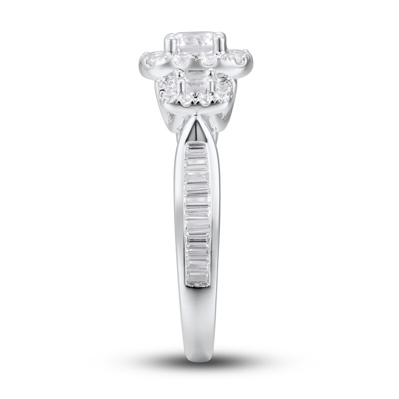 Main Image 2 of Now + Forever Diamond Engagement Ring 1-1/4 ct tw Round & Baguette 14K White Gold