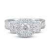 Diamond Engagement Ring 1-1/4 ct tw Round & Baguette 14K White Gold