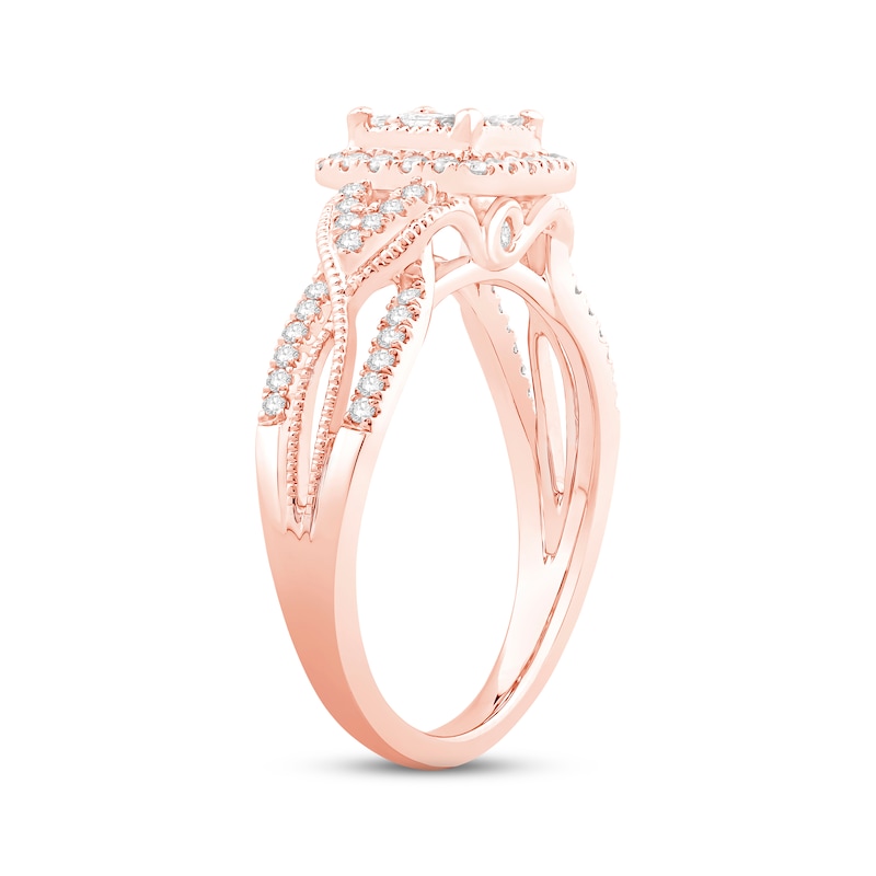Main Image 2 of Now + Forever Diamond Engagement Ring 1/2 ct tw Princess & Round-cut 10K Rose Gold