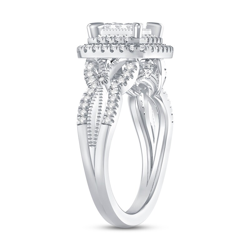 Main Image 2 of Now + Forever Diamond Engagement Ring 5/8 ct tw Princess & Round-cut 10K White Gold