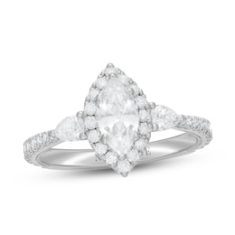 Neil Lane Premiere Diamond Engagement Ring 1-1/3 ct tw Marquise/Pear/Round-Cut 14K White Gold